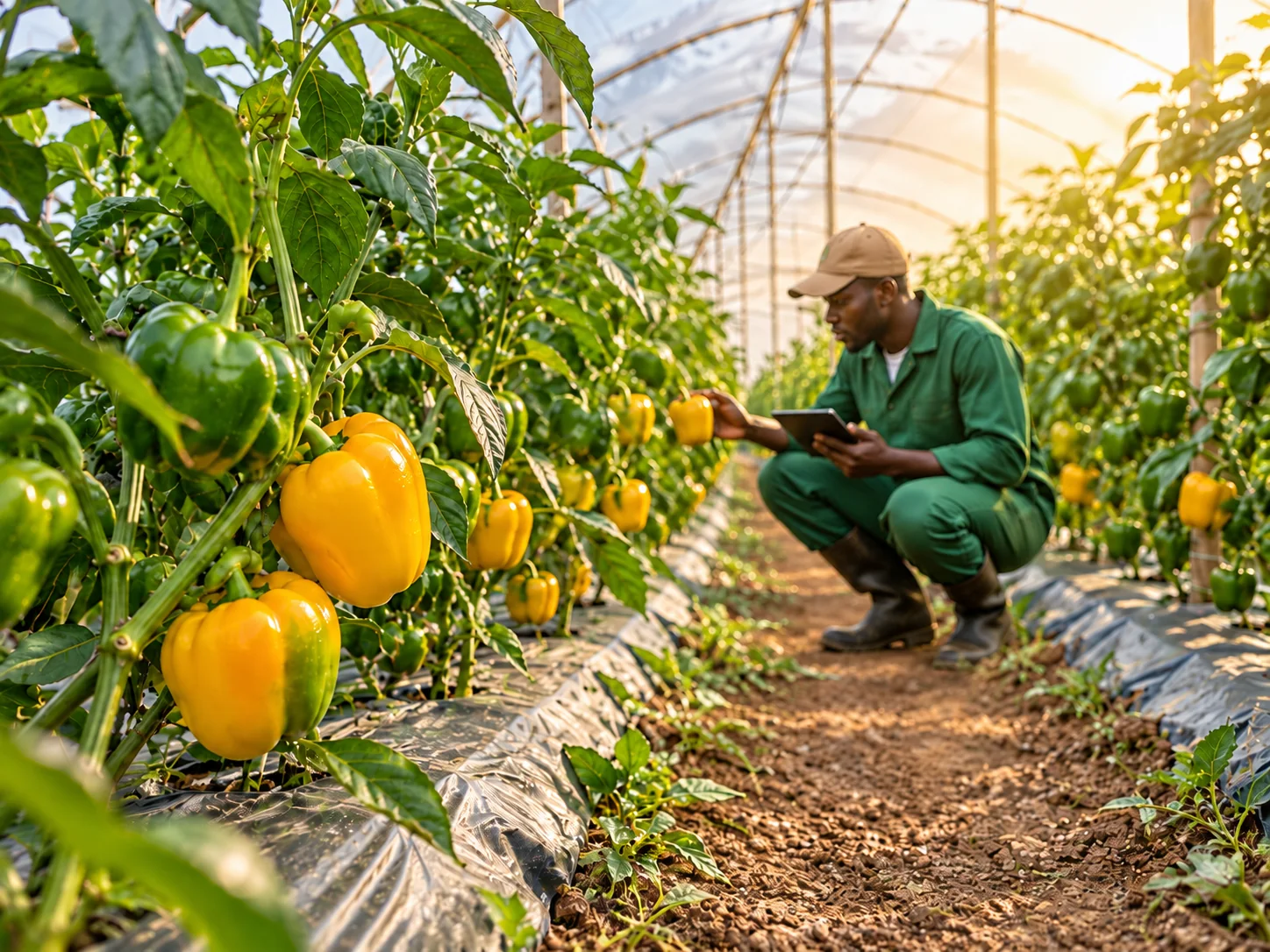 Bell pepper production in a greenhouse